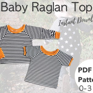 Baby T-Shirt PDF Sewing Pattern, Digital Download Pattern, Baby Clothes Sewing Patterns, Kids Top Instant Download Pattern