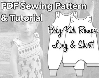 Baby Clothes Pattern, Romper Sewing Pattern, Baby Sewing Pattern, Baby Sewing Pattern, Baby Romper Pattern, Playsuit Baby Pattern, Toddler