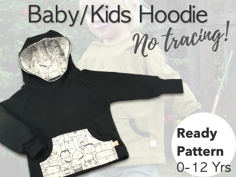 Kids Hoodie Sewing Pattern Baby Sewing Patterns Easy Sewing Etsy UK