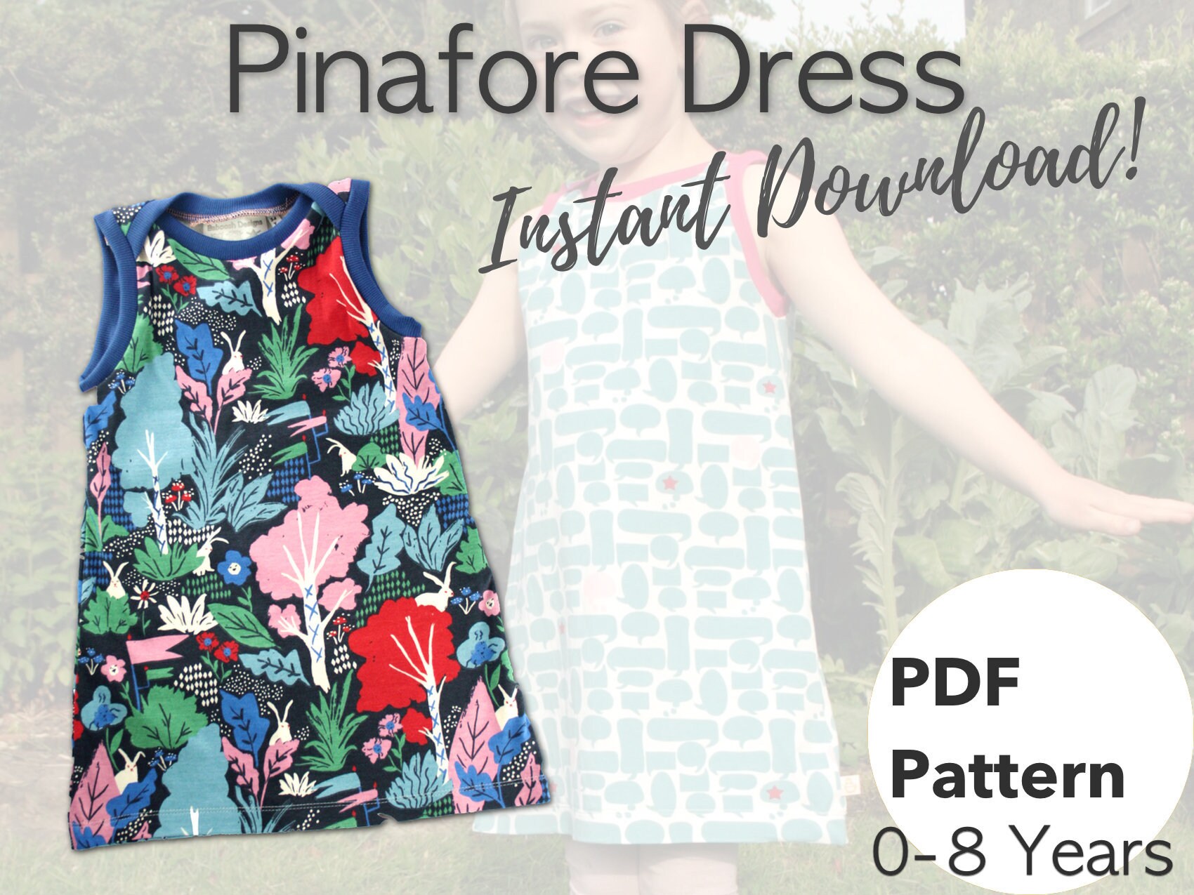 Girls A-Line Pinafore Dress PDF Sewing Pattern | Etsy