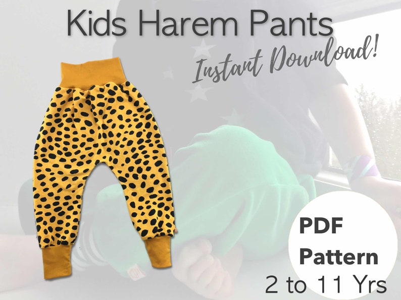 Kids Harem Pants Sewing Pattern PDF Sewing Pattern Kids Etsy