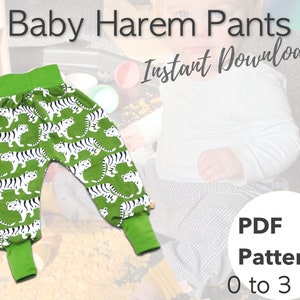 Baby Harem Pants Sewing Pattern PDF Sewing Baby Clothes Instant Download Pattern Digital Download Sewing Tutorial Unisex