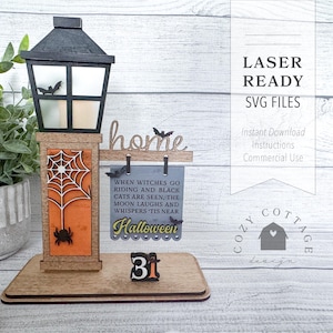Halloween signe fichier découpé au laser, signe interchangeable Halloween, fichiers laser SVG bricolage