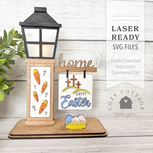 Easter Sign Laser Cut File, Easter Interchangeable Sign, DIY SVG Laser Files