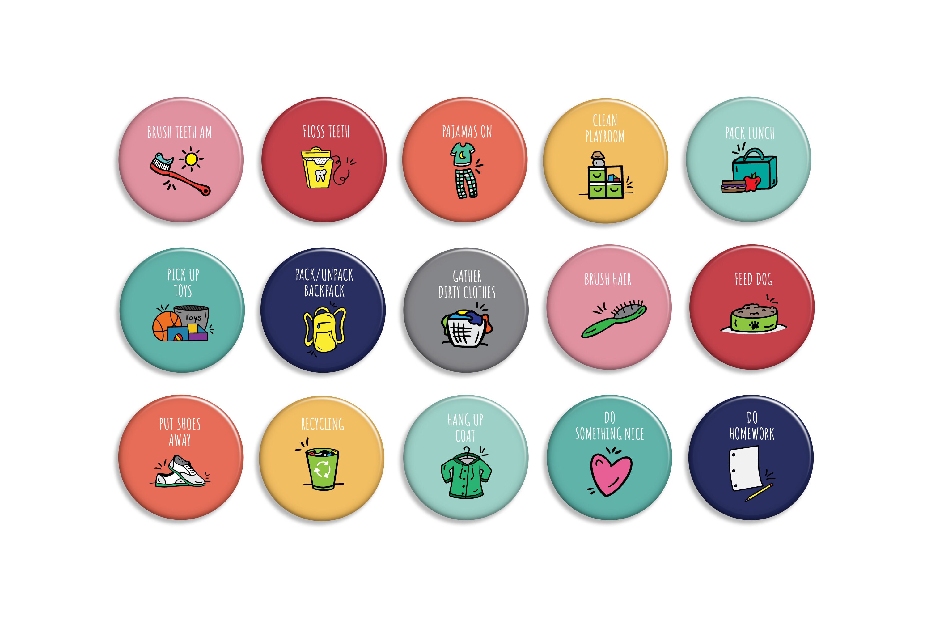 Colorful Illustrated Chore Task Refrigerator Etsy