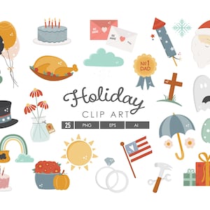 Holiday Clip Art - Vector Clipart - Digital Clipart - Holiday Illustrations - DIGITAL DOWNLOAD