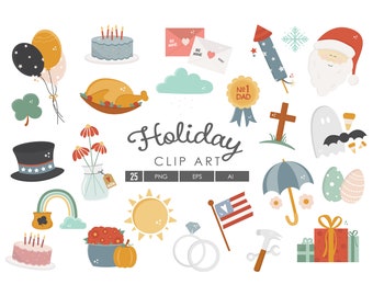 Holiday Clip Art - Vector Clipart - Digital Clipart - Holiday Illustrations - DIGITAL DOWNLOAD