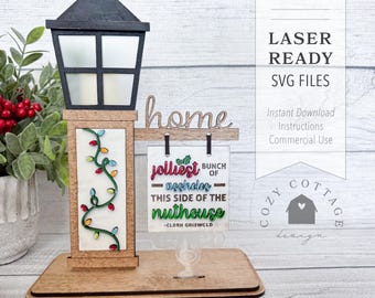 Christmas Vacation Sign Laser Cut File, Funny Christmas Interchangeable Sign, DIY SVG Laser Files