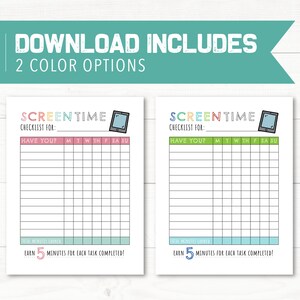 Screen Time Rules for Kids, Screen Time Printable, Summertime Checklist ...