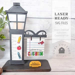 Teacher Sign Laser Cut File, Teacher Themed Interchangeable Sign, DIY SVG Laser Files