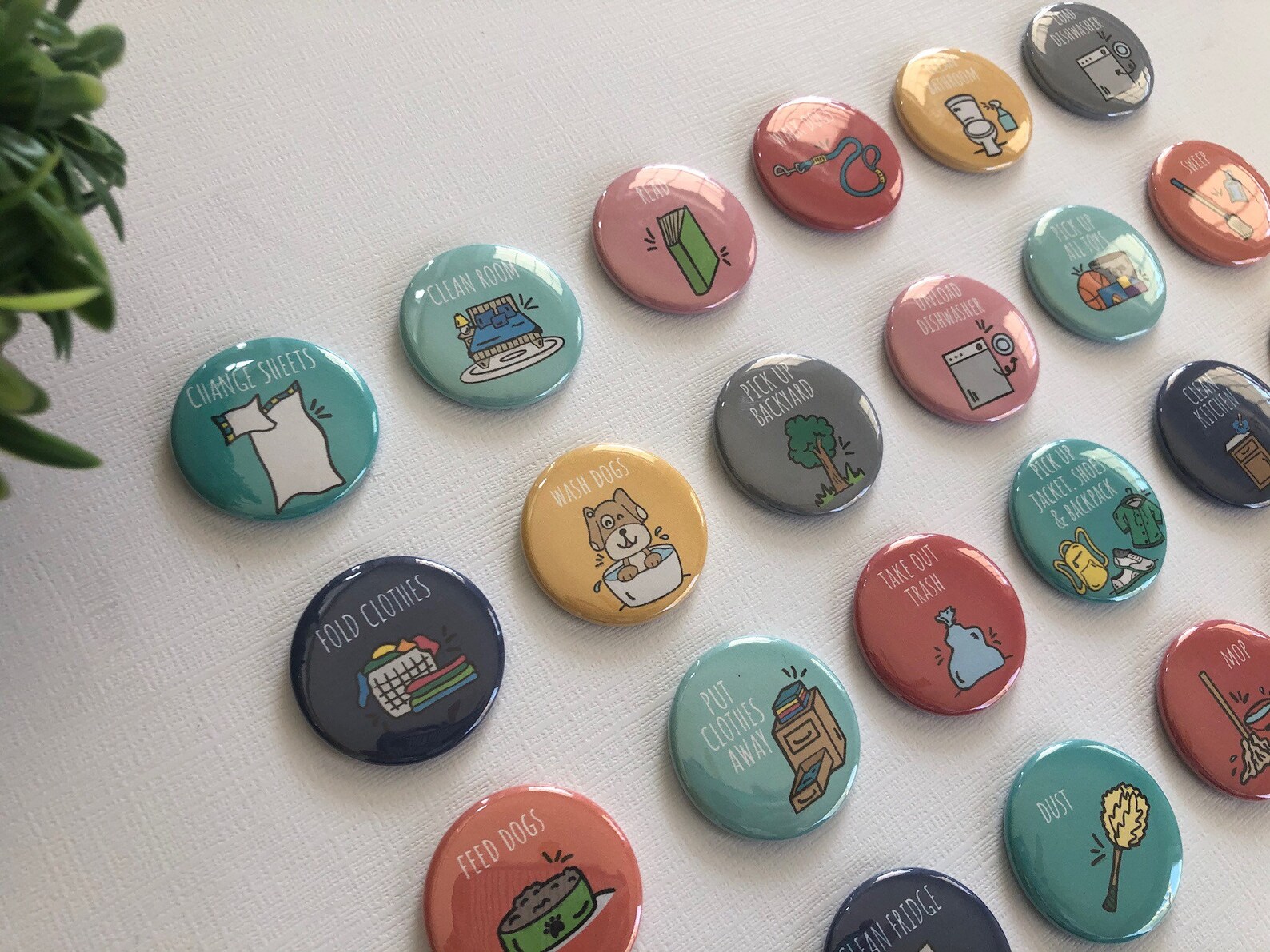 Colorful Illustrated Chore Task Refrigerator Etsy