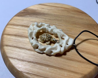 Handmade Pendant Turtle, Jewerly Bone Pendant, Necklace, Bone Amulet, Bone Talisman, Bone Accessory, Bone Jewerly