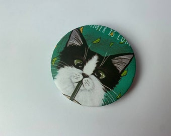 Mirror, Pocket Mirror, Funny Mirror, Hand Mirror, Compact Mirror, Small Mirror, Mirror Cat, Cat Pocket Mirror, Mirror in Handbag