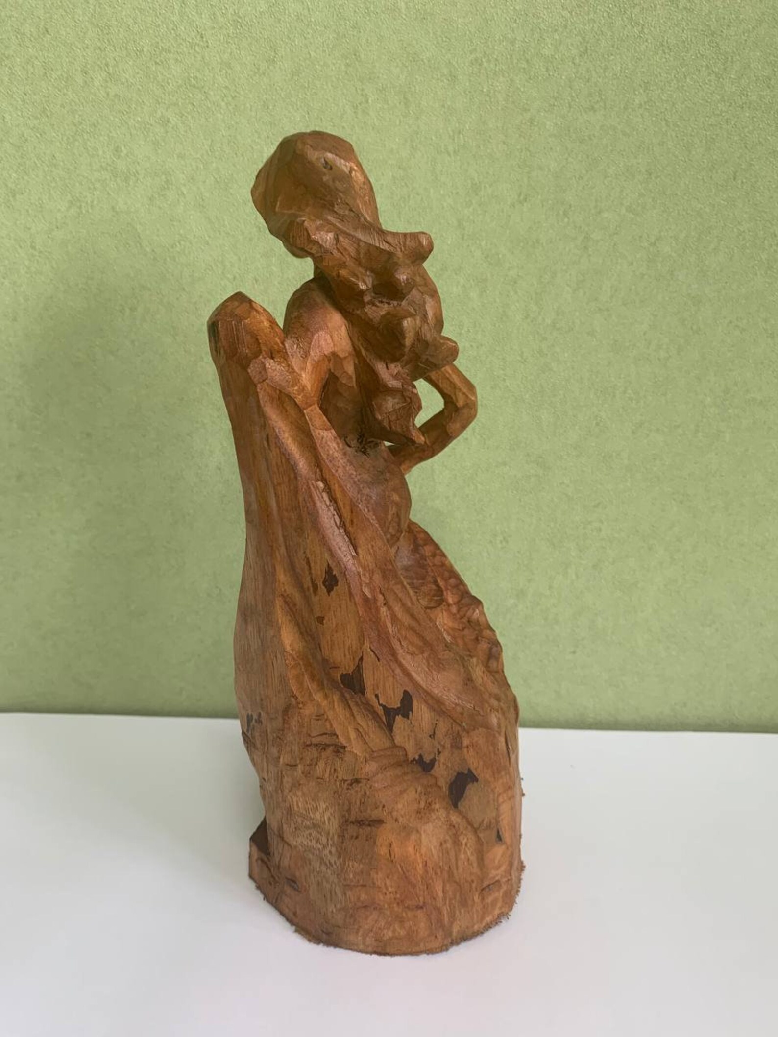 Hand Carved Wooden Girl With a Cloak Handmade Girl Figurine Etsy