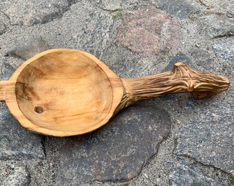 Big Wooden Spoon, Linden Spoon, Handmade Wooden Dishes, Wooden Utensil, Wooden Cutlery, Wooden Ladle, Kitchen Tool