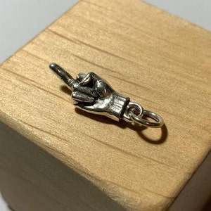 Handmade Silver Middle Finger, Charm Middle Finger, Wallet Purse Finger, Small Middle Finger, Silver Middle Finger, Wallet Talisman