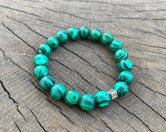 Bracelet, Stone Bracelet, Jewerly Bracelet, Malachite Bracelet, Gemstone Bracelet, Unisex Bracelet, Handmade Bracelet