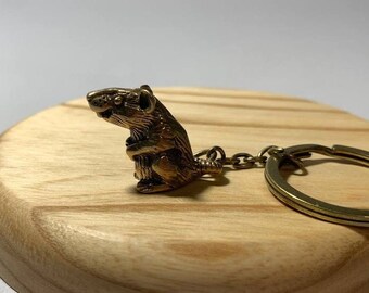 Handmade Keychain Mouse, Charm Mouse, Trinket Mouse, Pendant Mouse, Bronze Mouse, Keychain Mouse, Keychain Rat, Charm Rat, Pendant Rat, Rat