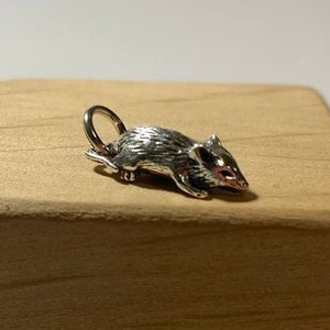 Handmade Mouse, Charm Mouse, Wallet Purse Mouse, Small Mouse, Silver Mouse, Silver Rat, Talisman for Wealth, Wallet Talisman, Figurine Mouse