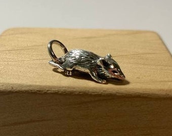 Handmade Mouse, Charm Mouse, Wallet Purse Mouse, Small Mouse, Silver Mouse, Silver Rat, Talisman for Wealth, Wallet Talisman, Figurine Mouse