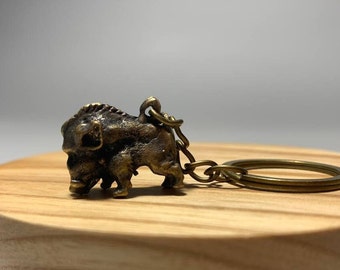 Handmade Keychain Wild Boar, Charm Wild Boar, Trinket Wild Boar, Pendant Wild Boar, Bronze Wild Boar, Keychain Wild Boar, Keychain Boar