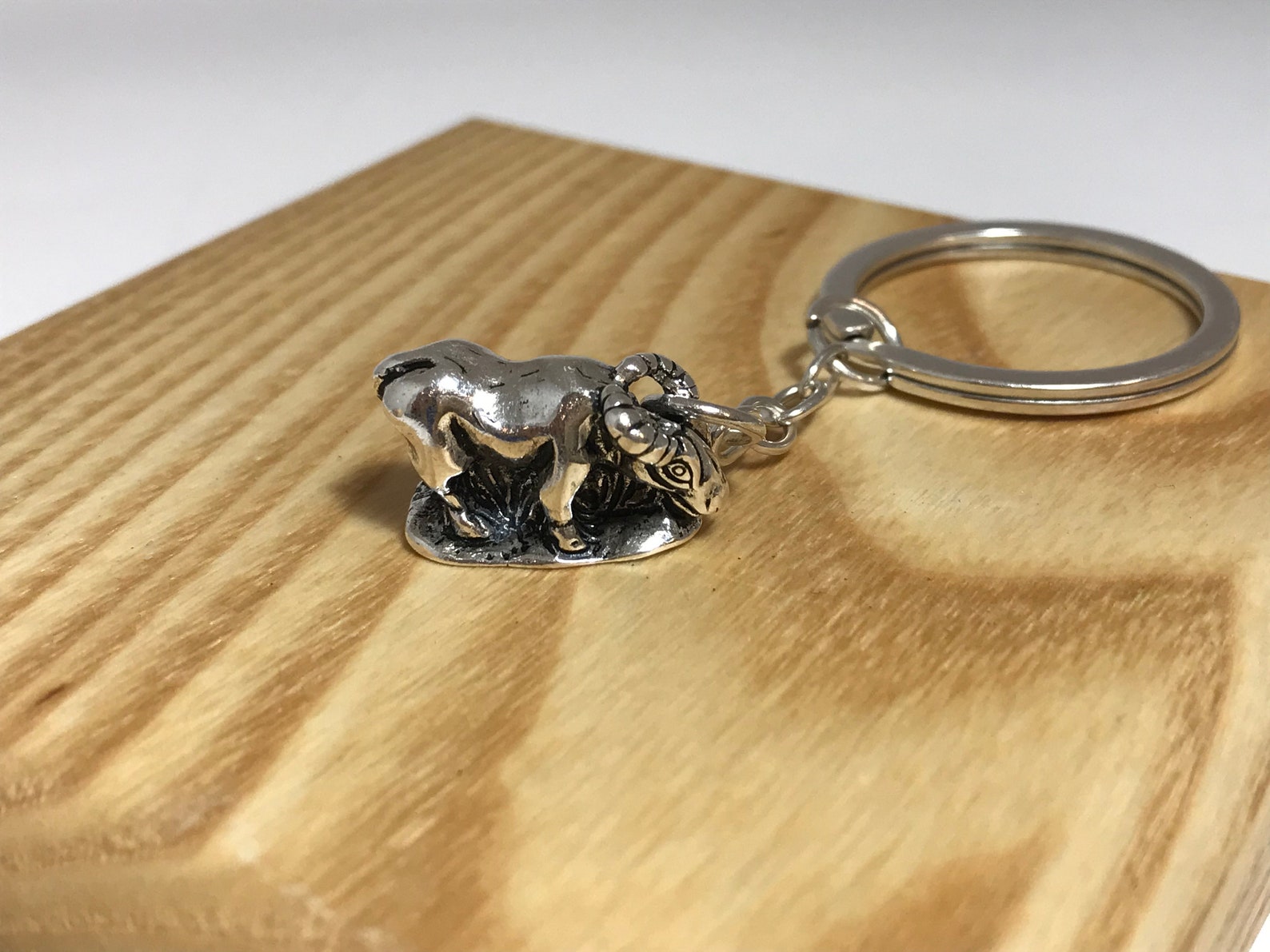 Handmade Keychain Bull Charm Bull Trinket Bull Pendant Etsy