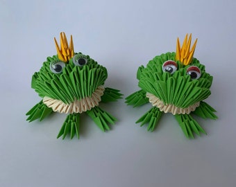 Handmade Figurines Frogs, Sculpture Frogs, Statues Frogs, Paper Frogs, Papercraft Frog, Craft, Frog, Origami Frog, Frog Model, Princess Frog