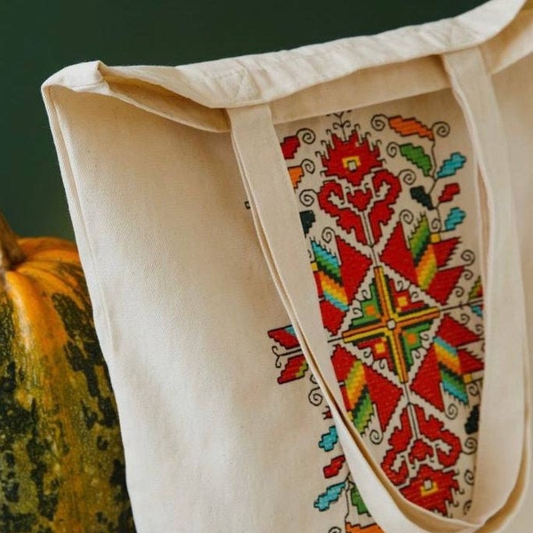 Ukrainian eco bag with embroidery Ukraine, Unisex eco bag, Ukrainian Print, Women shopping bag, Cotton shopping eco bag with embroidery