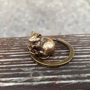 Handmade Keychain Mouse, Charm Mouse, Trinket Mouse, Pendant Mouse, Bronze Mouse, Keychain Mouse, Keychain Rat, Charm Rat, Pendant Rat, Rat