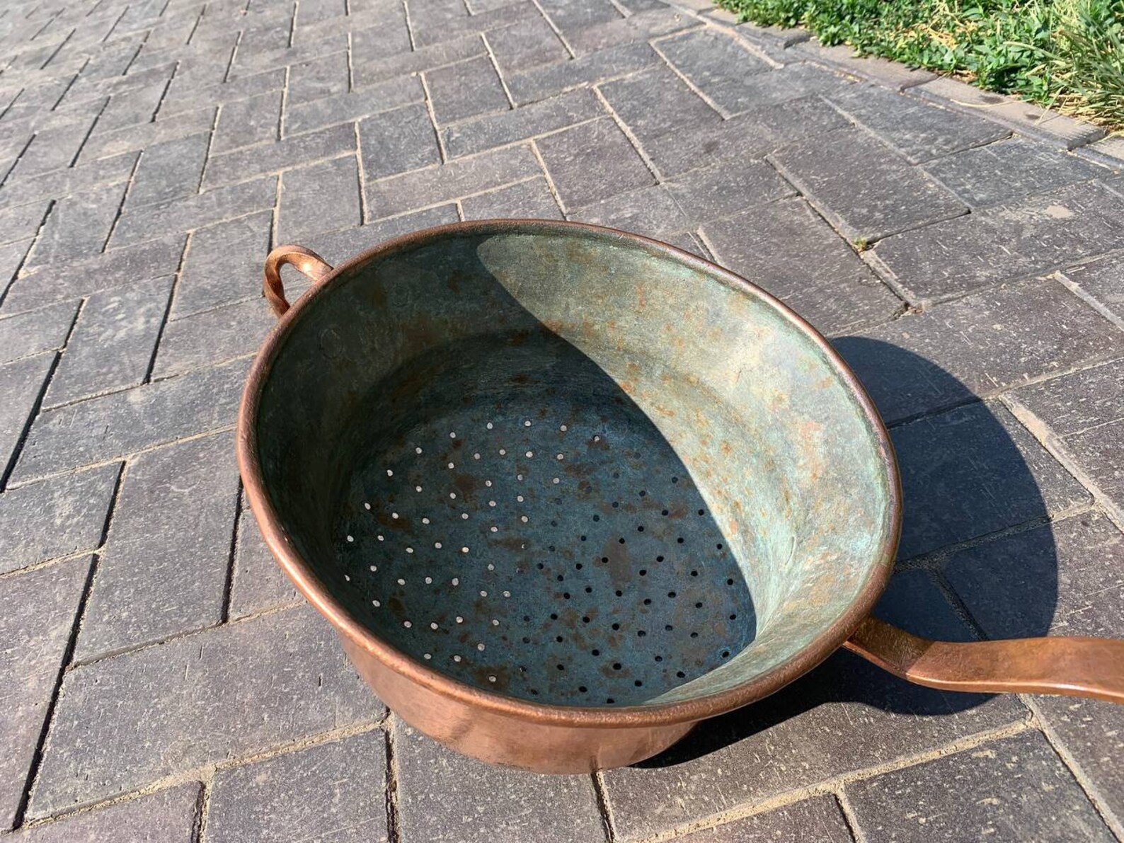 Vintage Colander, Antique Colander, Copper Colander, Tinned Colander ...