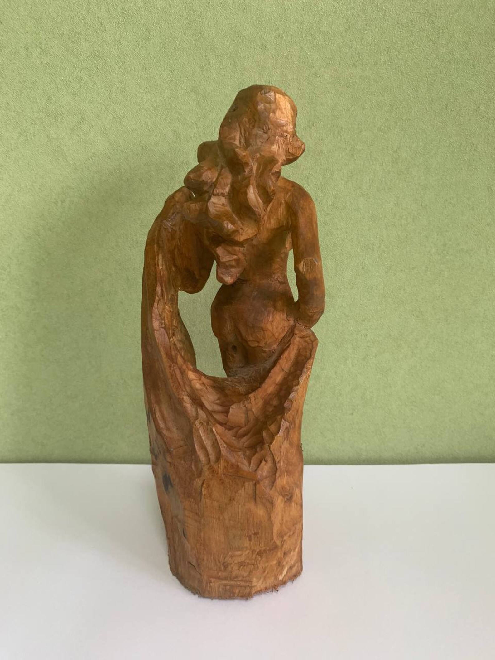 Hand Carved Wooden Girl With a Cloak Handmade Girl Figurine Etsy