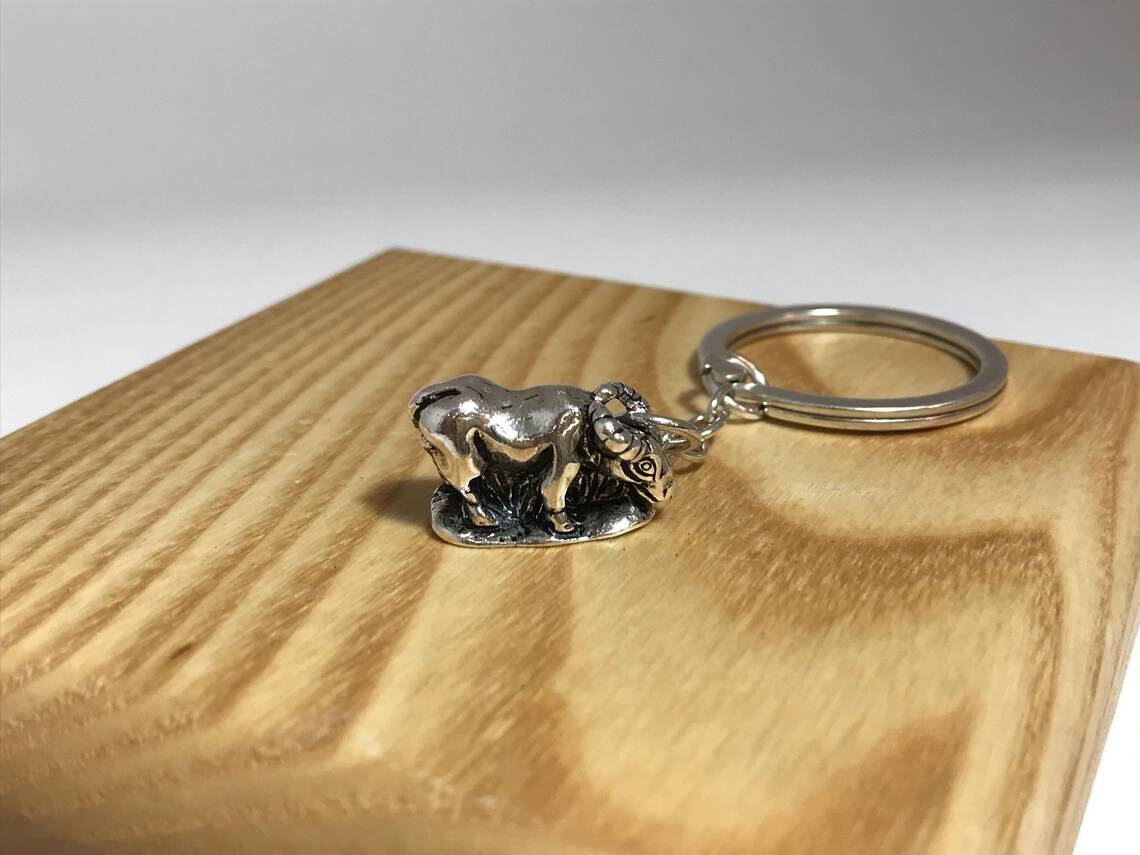 Handmade Keychain Bull Charm Bull Trinket Bull Pendant Etsy
