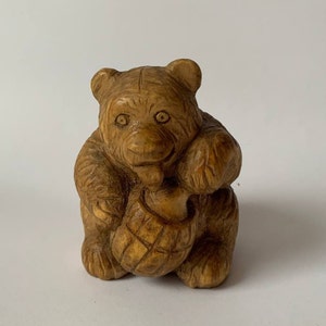 Unique Figurine Bear, Hand Carved Statues "Bear", Wooden Sculpture, Boxwood Figurine, Home Decoration Bear, Bear
