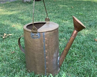Vintage Watering Can, Antique Watering Can, Copper Watering Can, Brass Watering Can, Ancient Metal Watering Can, Rare Watering Can, Bailer