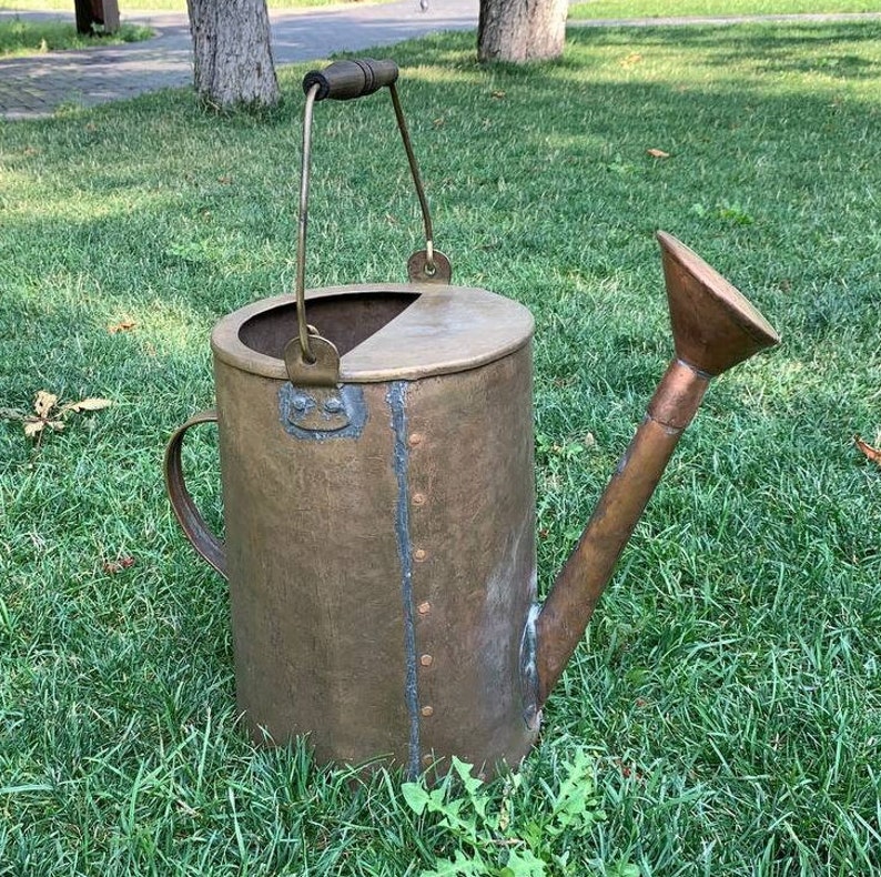 Vintage Watering Can, Antique Watering Can, Copper Watering Can, Brass