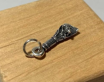 Handmade Mouse, Charm Mouse with Spoon, Wallet Purse Mouse, Small Mouse, Silver Mouse, Silver Rat, Talisman for Wealth, Wallet Talisman
