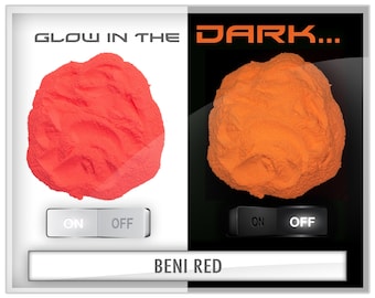 Eye Candy “Beni Red” Glow in the Dark Mica Pigment MultiPurpose | Natural Bath Bombs, Resin, Paint, Epoxy, Soap, Nail Polish, Lip Balm