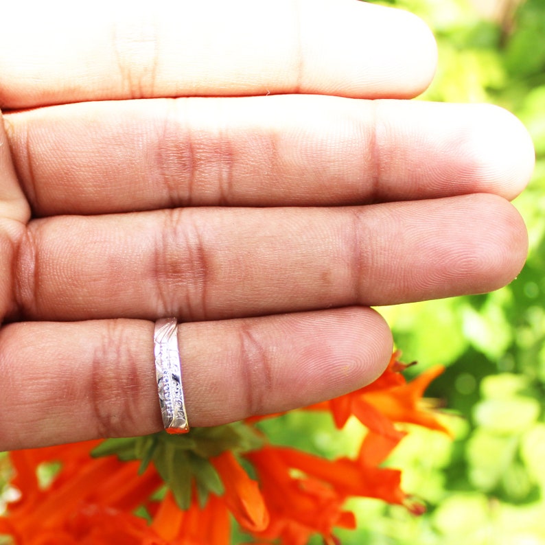 Anniversary Band. Love Band Forever Band Couple/'s Band Promise Band 4mm Simulated Diamond Band Sterling Silver 925 Band
