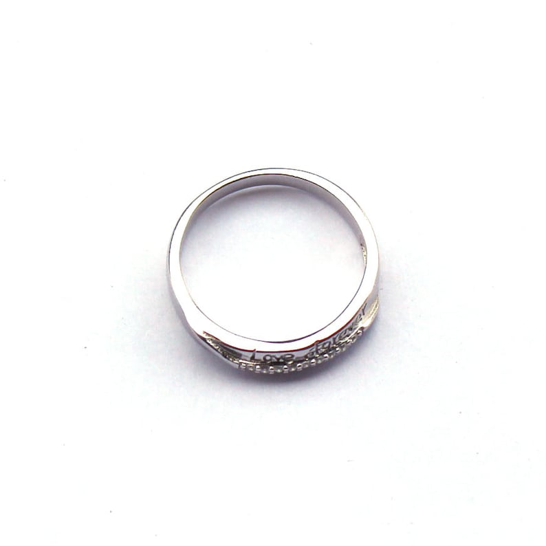 Anniversary Band. Love Band Forever Band Couple/'s Band Promise Band 4mm Simulated Diamond Band Sterling Silver 925 Band
