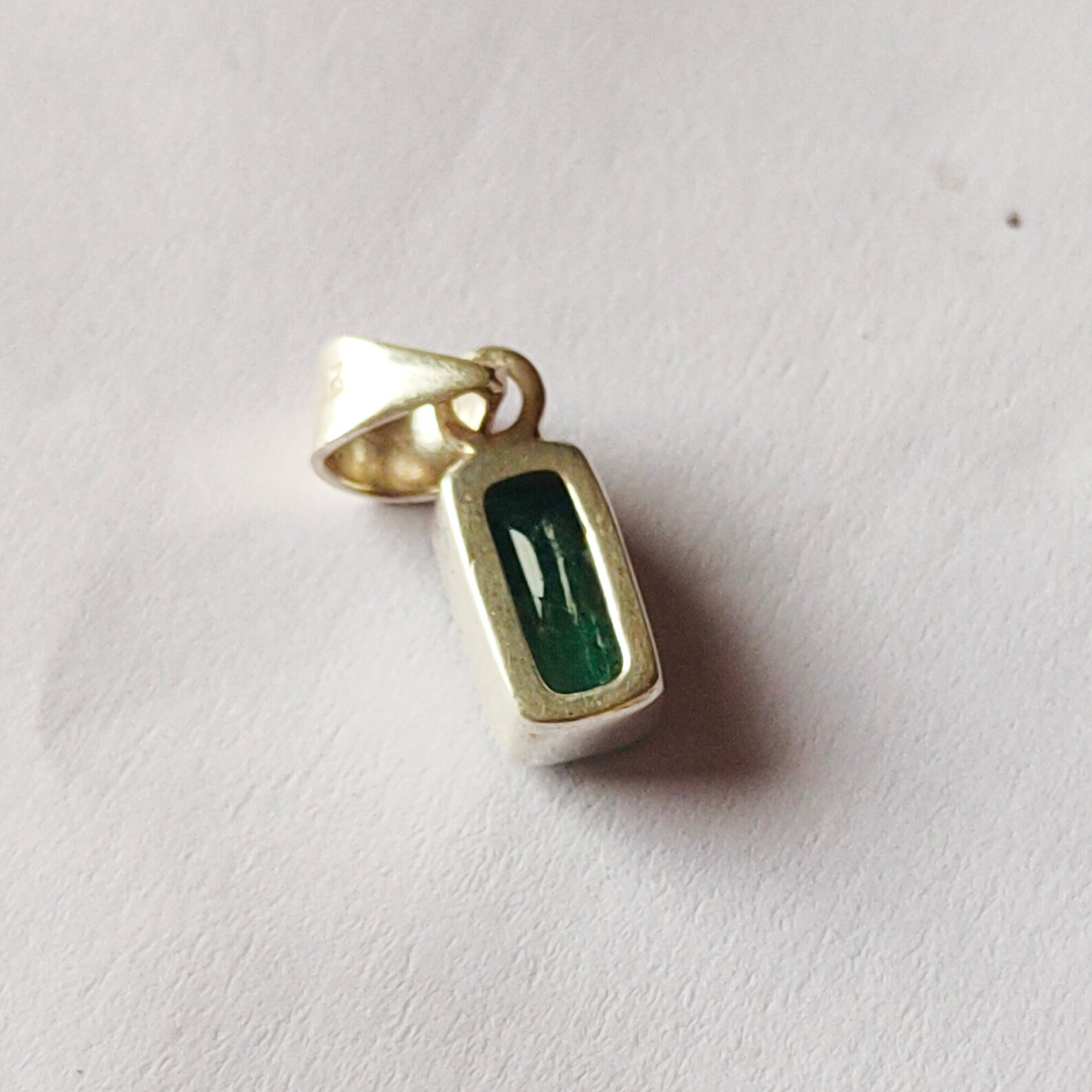 Natural Emerald Pendant Dainty Emerald Pendant Sterling Etsy