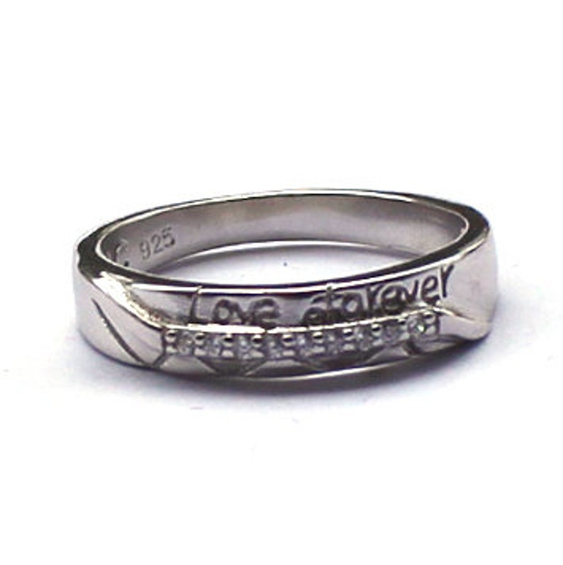 Engagement Band Sterling Silver 925 Band Anniversary Band. 4 mm Love Band Couple/'s Band Promise Band Forever Band