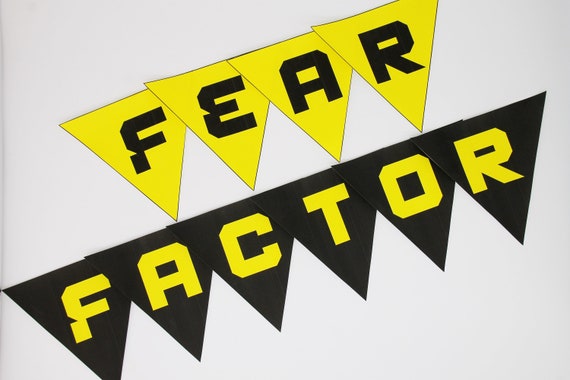 Fear Factor Inspired Banner - Fear Factor Inspired Flag Bunting - Halloween party Decor - Scary Party Wall Decor. Printable Instant Download Il_570xn