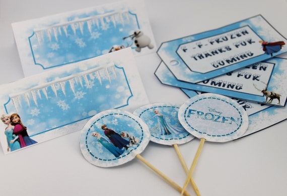 Frozen Party Supplies Frozen Food Tents Frozen Thank You Etsy