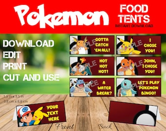 Printed Condiments Bottle Labes Cut out Pokemon inspired condiment labels for your birthday party.