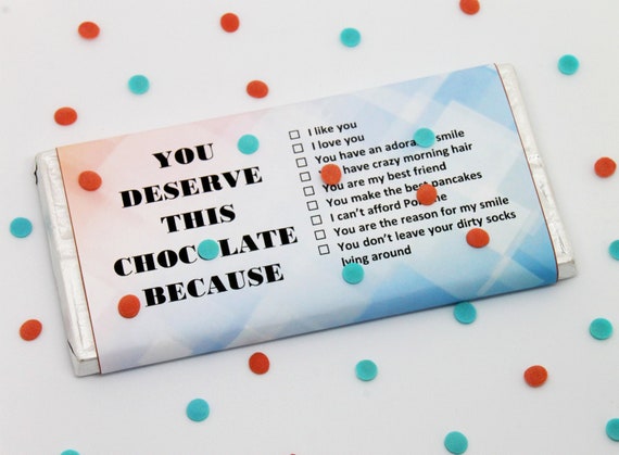 Funny Valentines Day gift, Anniversary, Birthday, Date Night gift Chocolate Bar, Candy Bar Wrapper, Chocolate Label 2 sizes. DIY, Printable Il_570xn