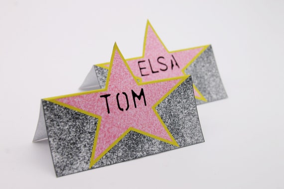 Hollywood Party Place Cards, Food Tents/Labels. Printable, Instant Download! Great for Hollywood, Celebrity party, Movie night, Reward Night Il_570xn