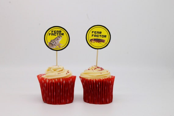Fear Factor Inspired Party Decor - Fear Factor Inspired Cupcake Toppers - Halloween party Decor - Scary Party Cupcake Toppers. Printable Il_570xn