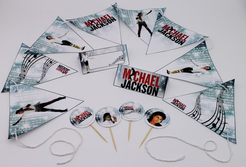Michael Jackson Party Supplies Food Tents Cupcake Toppers & Etsy UK