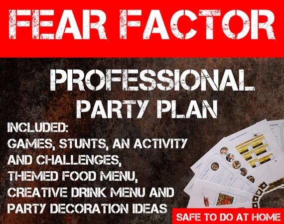 Fear Factor/ Halloween Theme Party Plan w/ games, activities, decorations, recipes, printables (best for teens & adults). Fear Factor stunts Il_570xn