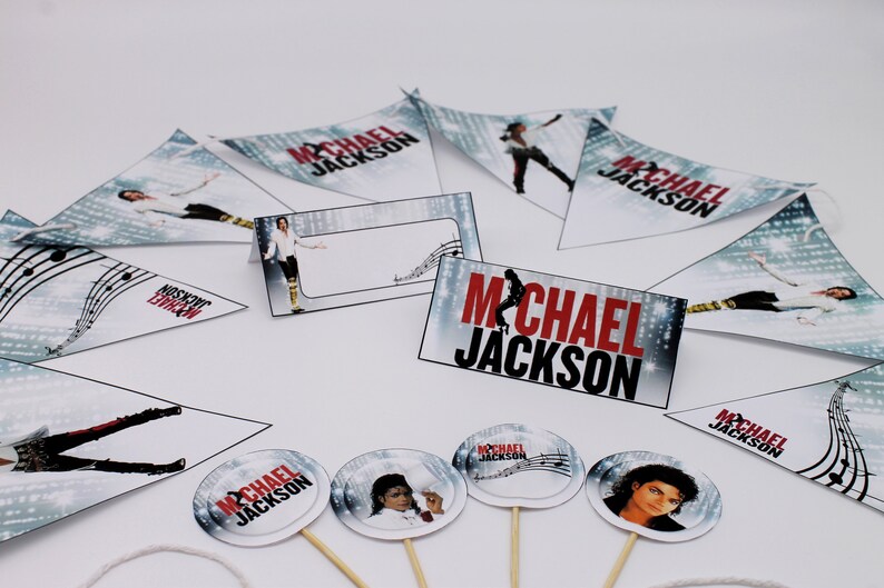 Michael Jackson Party Supplies Food Tents Cupcake Toppers & Etsy